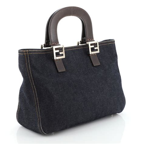 fendi vintage tote flat|fendi vintage denim bag.